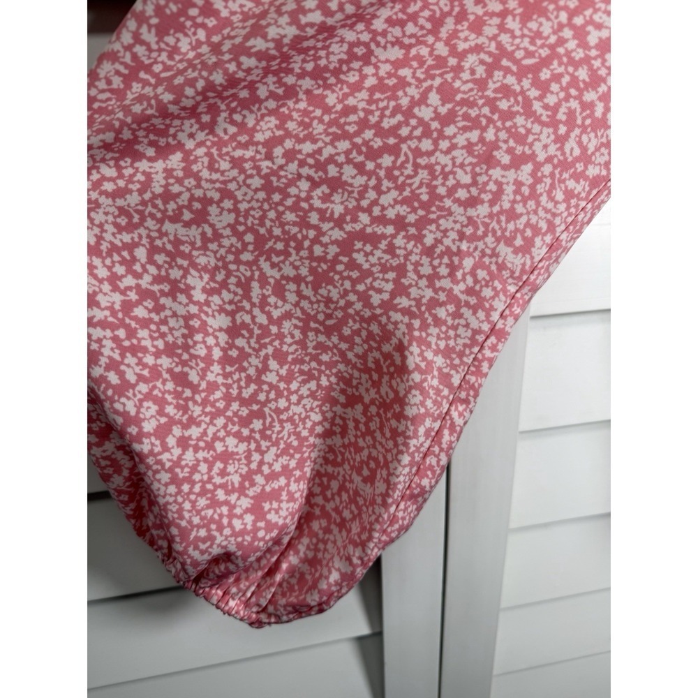 Abercrombie & Fitch Floral Boho Ruched Smocked Puff Sleeve Top Women's Size XL - Picture 5 of 9
